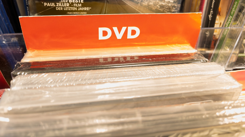 DVD section in a store