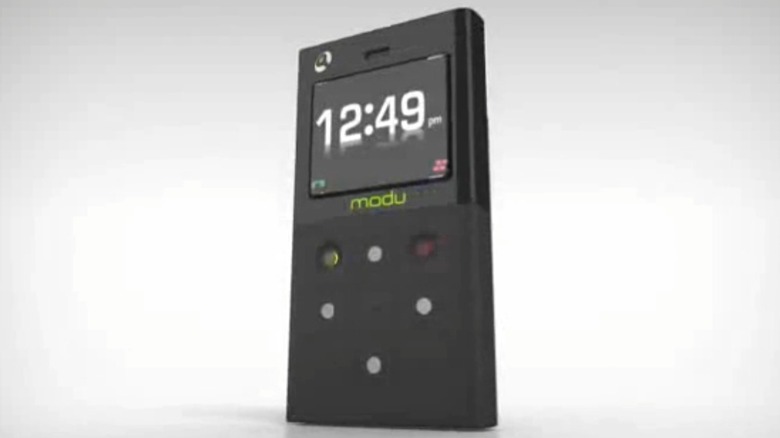 A screengrab from a promotional video showing Modu 1 phone