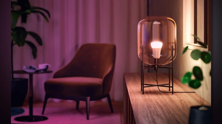 smart lights on in modern room