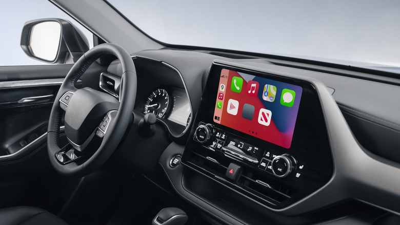The Apple Carplay interface on a vehicle display