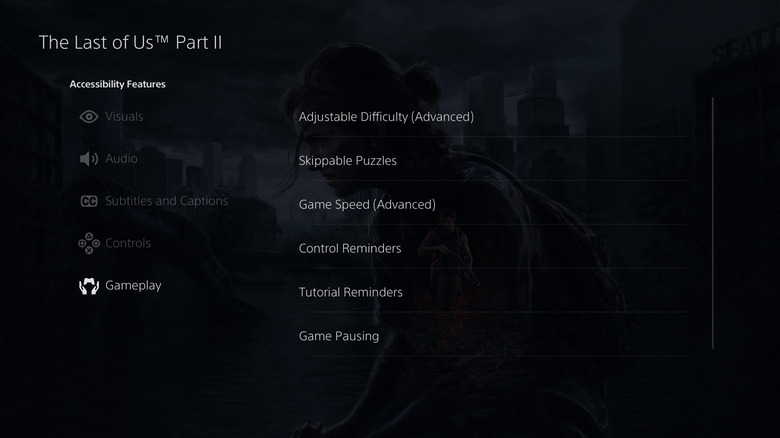 The Accessibility Features page for The Last of Us Part II in the PlayStation Store on PS5.