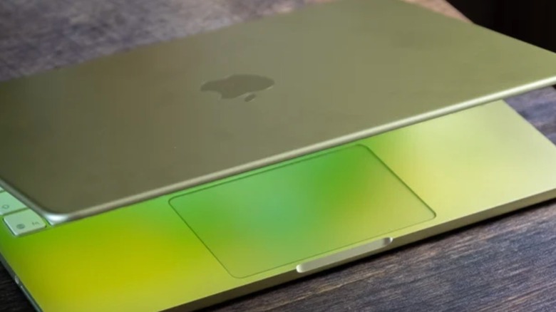 Apple's MacBook Neo with the lid almost closed