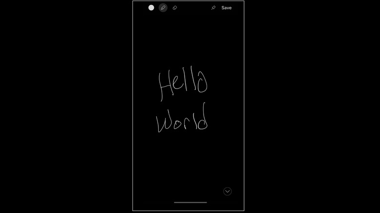 Screenshot of Hello World note written while Galaxy S25 Ultra screen is off.