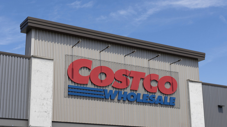 Costco Wholesale logo on a warehouse club's store