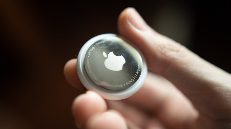 Close up of an Apple AirTag