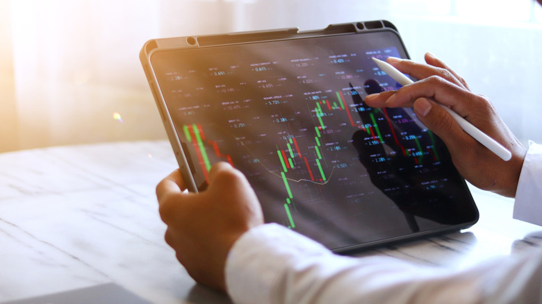 Data displayed on an Apple iPad