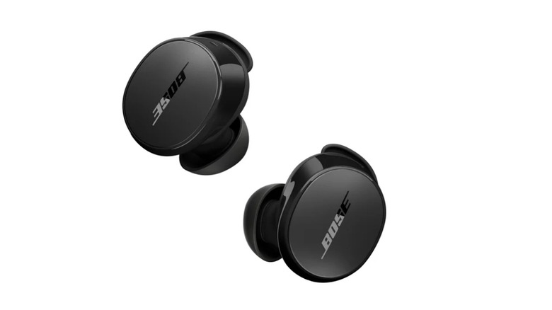 The Bose QuietComfort wireless earbuds on a white background.