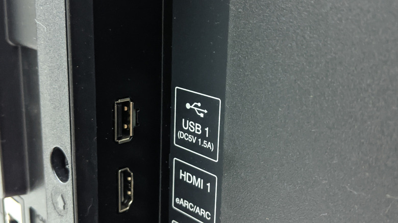 Input ports on the back of a smart TV