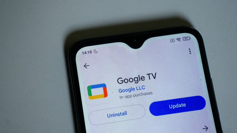 Google TV app on a phone