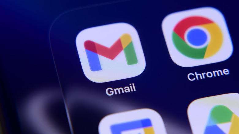 a close up on various Google apps icons displayed on a screen
