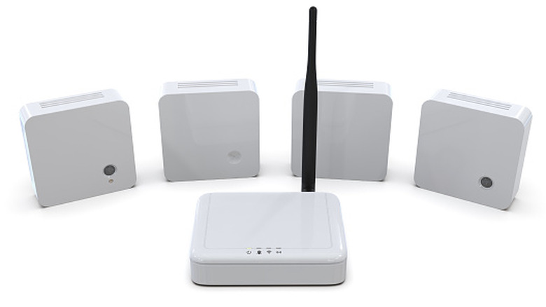 A Wi-Fi mesh system composed of several nodes