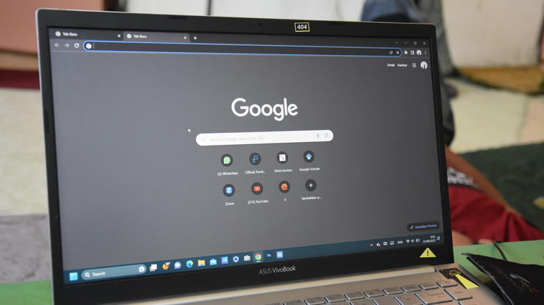 Laptop running Chrome browser