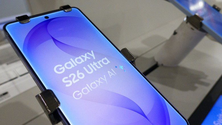 Galaxy AI logo displayed on a Samsung Galaxy S26 Ultra