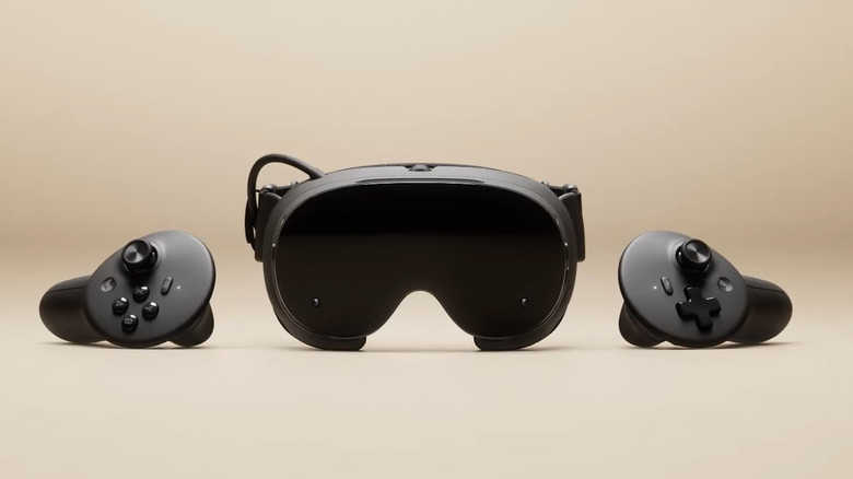 The Steam Frame alongside two controllers
