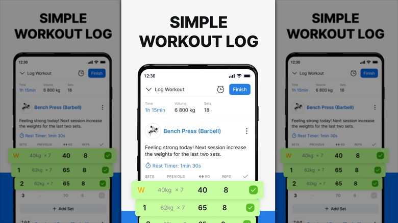 A photo of the Hevy app as advertised in the Google Play Store