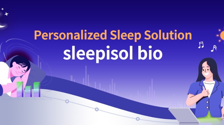 Sleepisol bio promotional image with person sleeping and awake