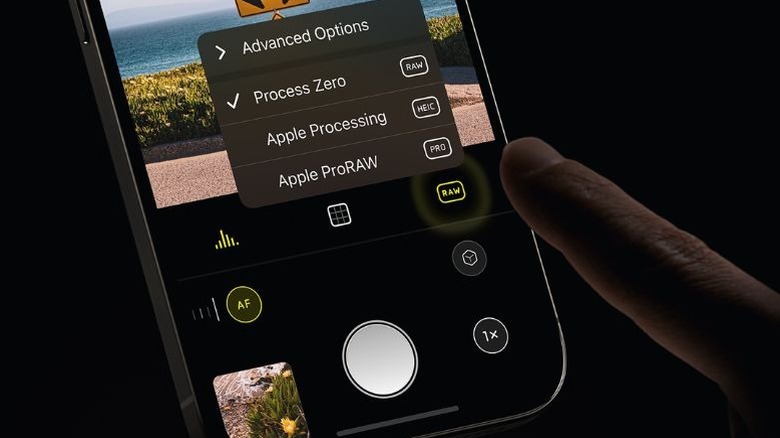 Person using Halide Mark II camera app