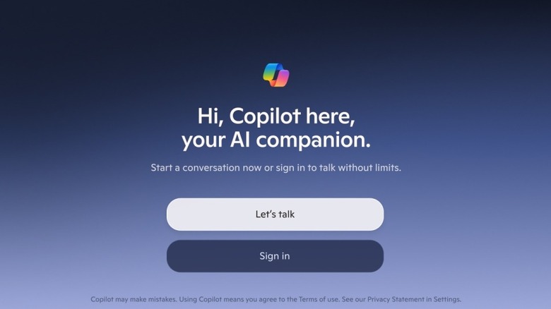 A screenshot showing the Copilot app on a Samsung TV