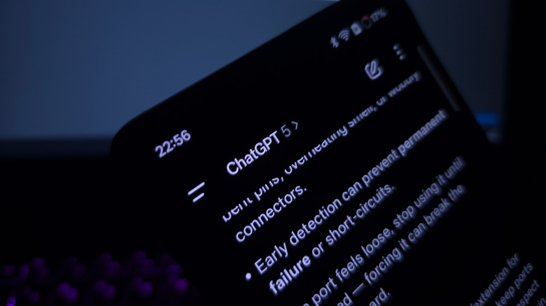 A photograph of ChatGPT-5 on a smartphone.