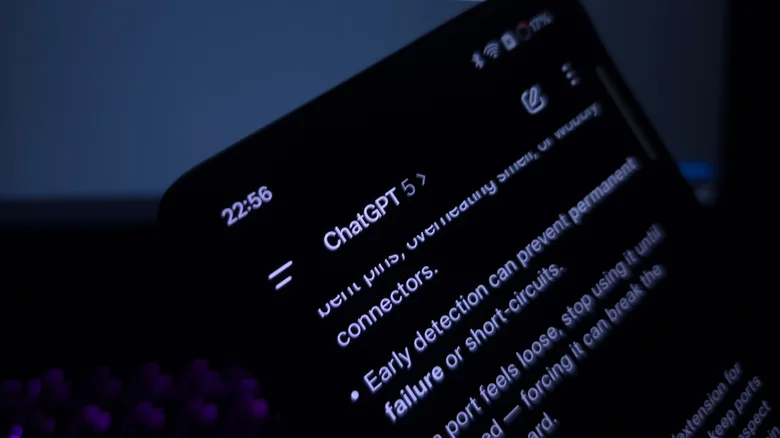 A photograph of ChatGPT-5 on a smartphone.