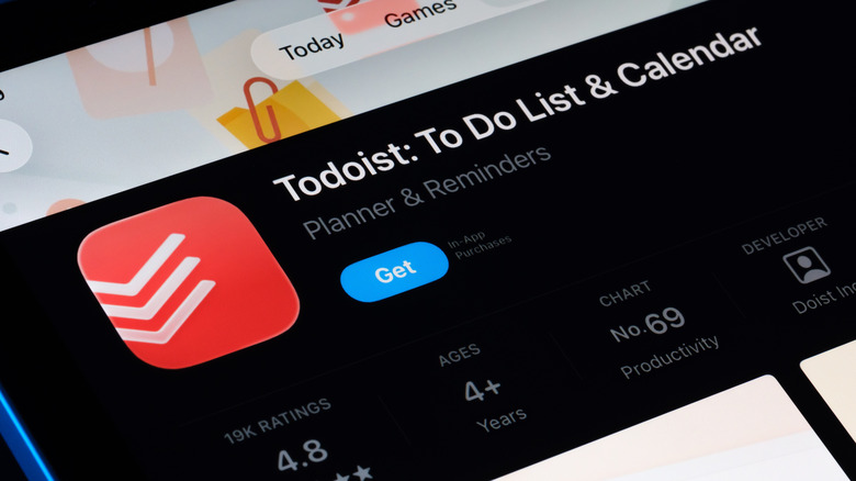 A screen displaying Todoist in the Apple App Store