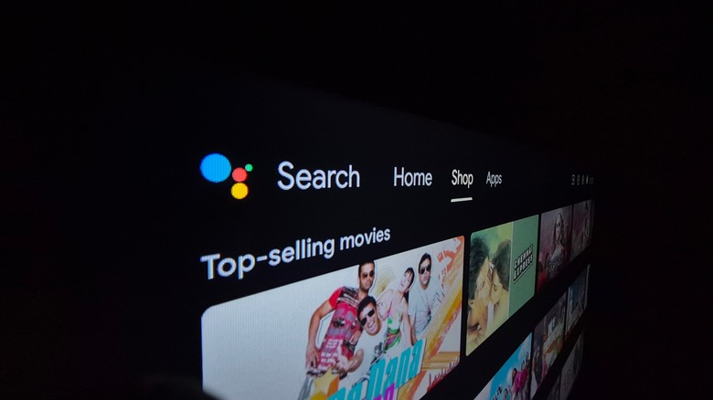 The Shop screen on the Google TV platform.