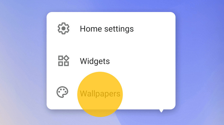 A screenshot showing home screen customization options on Android