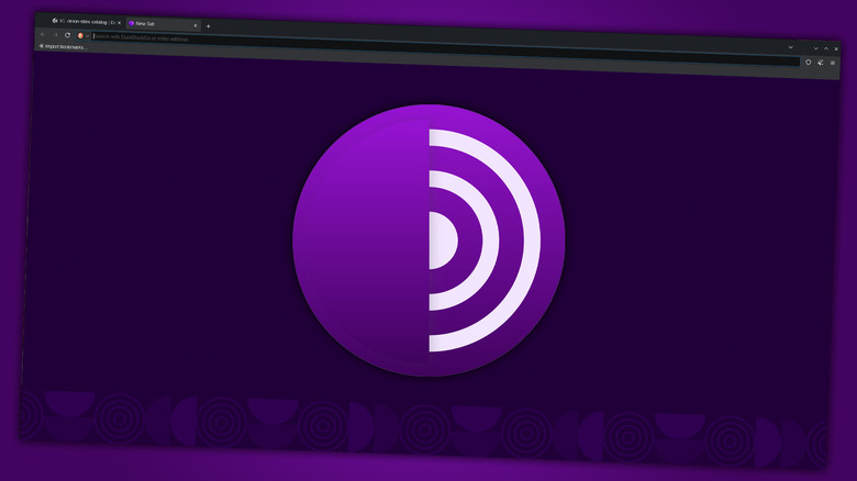 Tor browser logo over browser session