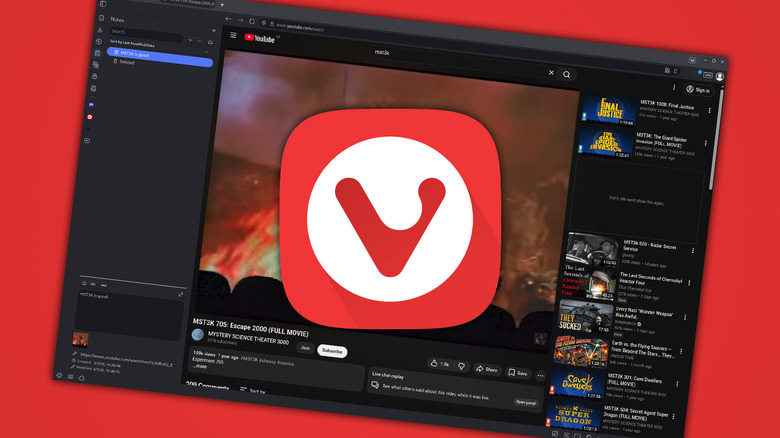 Vivaldi logo over browser session