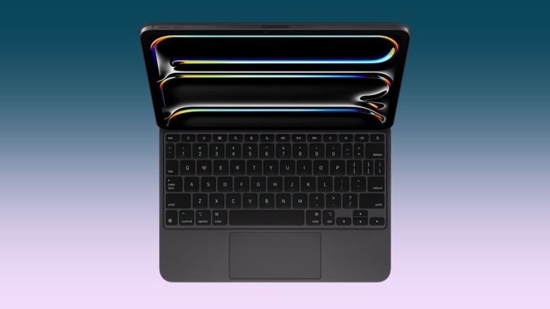 Magic Keyboard for iPad Pro 11‑inch against a gradient background