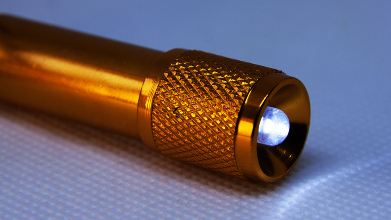 A keychain flashlight