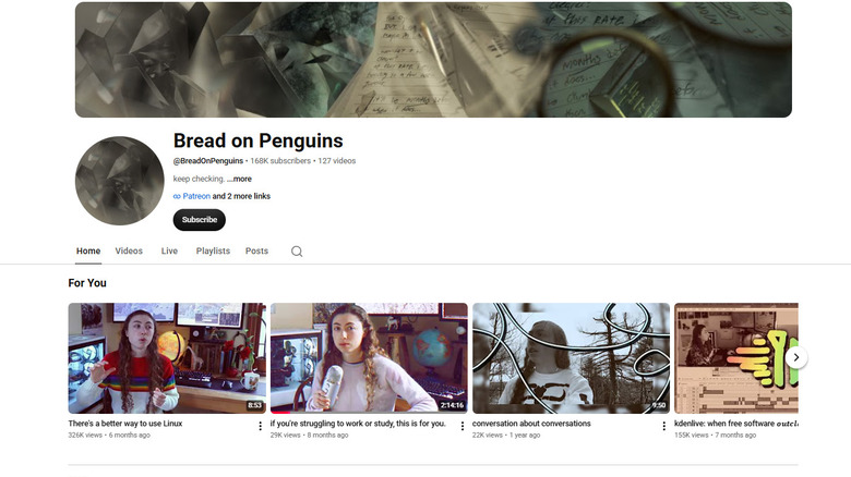 Bread on Penguin's YouTube home page