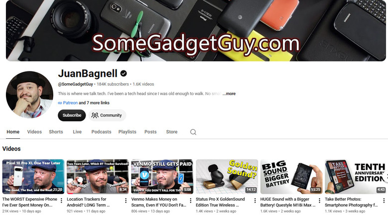 SomeGadgetGuy's YouTube home page