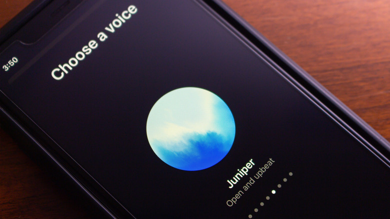 ChatGPT's voice mode on an iPhone screen.