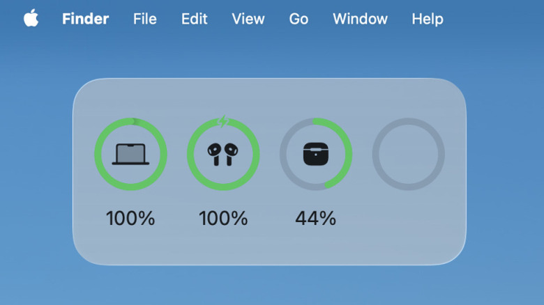 A screenshot showing the Batteries widget on macOS.