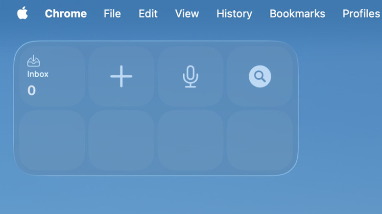 A screenshot showing the Drafts widget on macOS.
