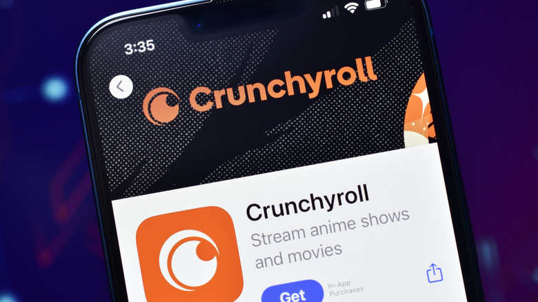 crunchyroll app pulled up on a smartphone