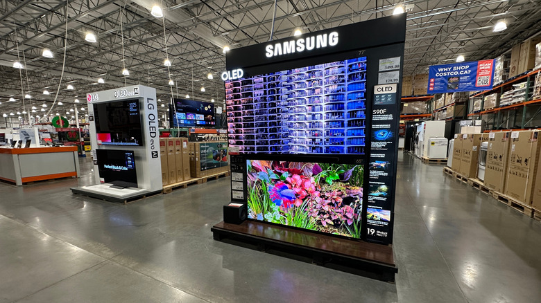 TV display inside of a Costco