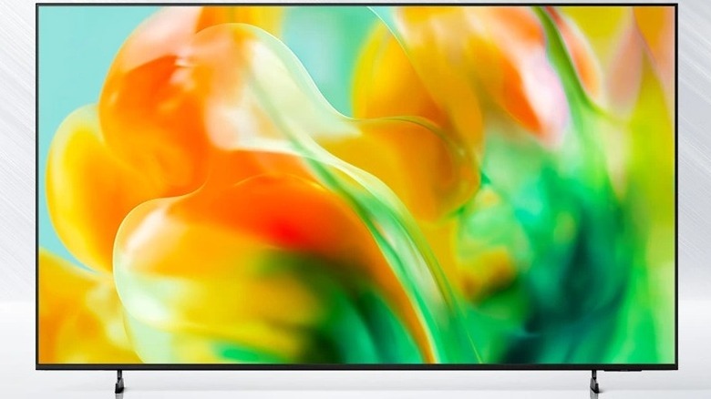 The Samsung M80H (75-inch) against a grey background
