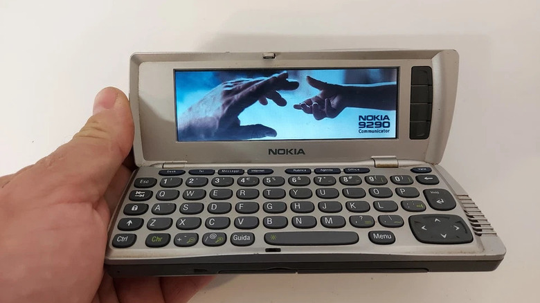 Nokia 9290 Communicator held in hand for ebay listing