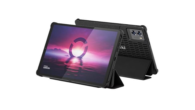 Lenovo Legion Tab Gen 3 with a case and magnetic flag