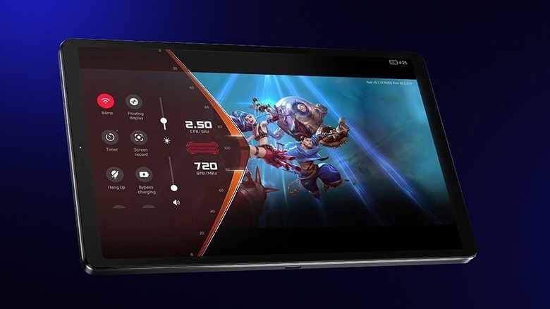 Legion Tab Gen 3 render showing gaming settings