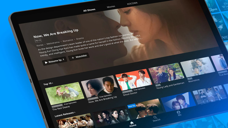 Viki app on a tablet