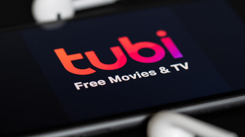 The Tubi logo on a mobile device