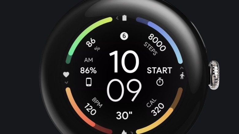Close-up of Amoled Watch Faces' Infograph face app