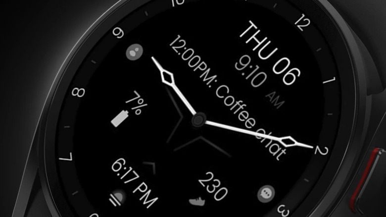 Close-up of Monkey's Dream Minimal Black v30 watch face app
