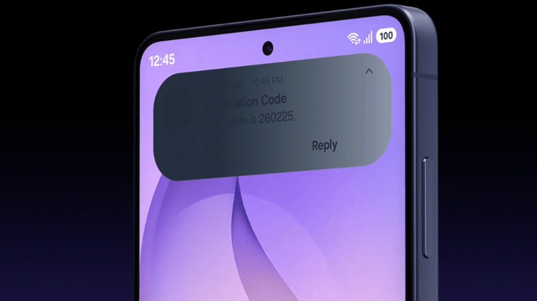 The Galaxy S26 Ultra's Privacy Display shielding notifications from nearby people.