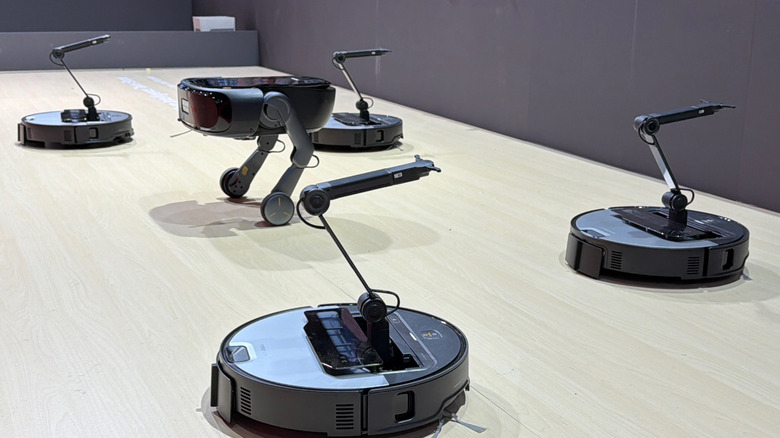 Several Roborock's robot vacuums at CES 2026