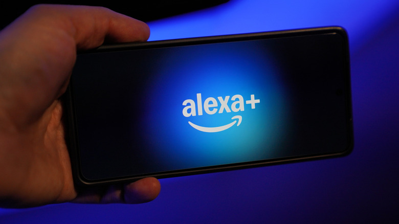 The Alexa+ logo on a smartphone.