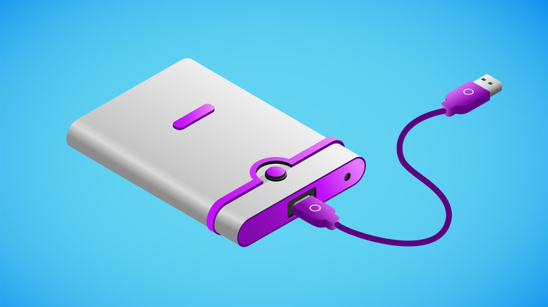 USB device on blue background